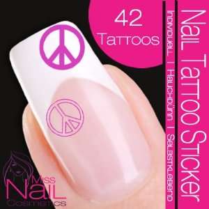  Nail Tattoo Sticker 70s / Flower Power / Peace   lilac 