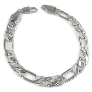   Bracelet Silver Bonded with Frosted Links Reversible   8 & 9 inches