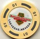 old $ 1 boulder station casino poker chip vintage lv nv returns 