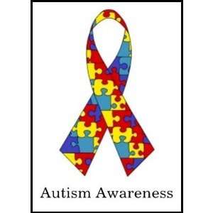  Autism Awareness Puzzle Ribbon Stamp