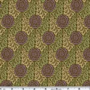  45 Wide Lily Rose Stencil Aubergine Fabric By The Yard 