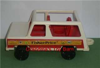   Fisher Price Little People #992 CAR JEEP & POP UP CAMPER  
