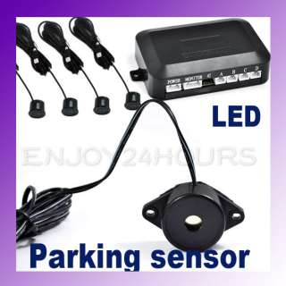 Car Parking Reverse 4 Sensors Backup Radar Rear System  