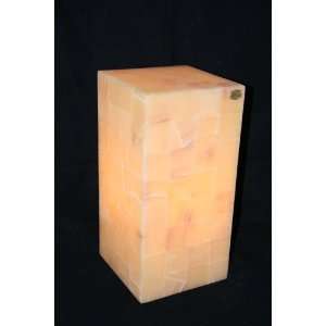  Cube Onyx Table Lamp with Marquetry.