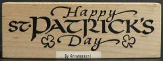   ST. PATRICKS DAY WITH SHAMROCKS rubber stamp BY STAMPA ROSA  