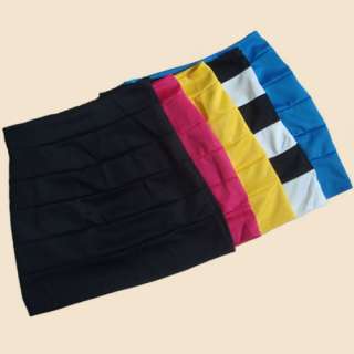 Candy Color Knit Bodycon Bandage Mini Skirt Short Dress  