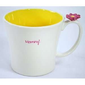 PeekaBoo Mug White with Yellow Interior, 16 Ounce by Grasslands Road