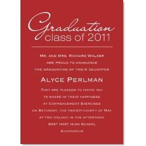  Simply Stated Red Graduation Invitations Health 