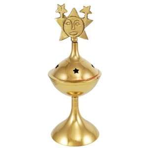  Brass Sun and Stars Incense Burner 