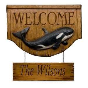  Orca Whale Welcome wall plaque personalized with your name 
