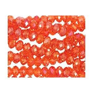  Poppy AB Crystal Faceted Rondelle 6mm Beads Arts, Crafts 