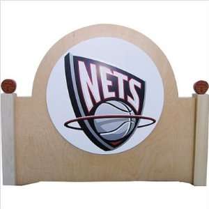  New Jersey Nets Headboard Size Twin, Finish Natural 