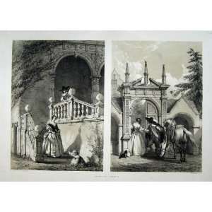   Bramshill Hants Postern Gate Terrace Stairs Nash 1840