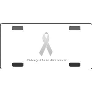 Elderly Abuse Awareness Ribbon Vanity License Plate