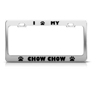 Chow Chow Dog Dogs Chrome Metal license plate frame Tag Holder