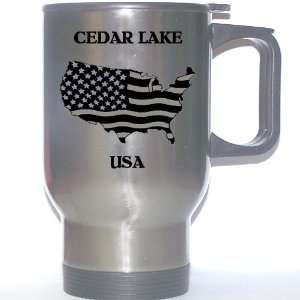  US Flag   Cedar Lake, Indiana (IN) Stainless Steel Mug 