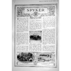  1921 SPYKER MOTOR CAR ADVERTISEMENT NETHERLANDS YEAST 