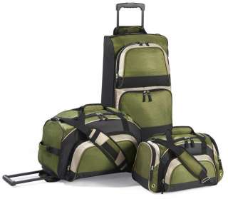  DELUXE LUGGAGE SET INCLUDES WHEELED LRG BAG & DUFFLE BAG, PLUS CARRY 