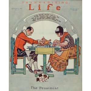 1920 Cover Life Thanksgiving Jack Sprat Wife Dog Turkey   Original 