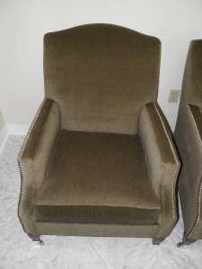 PAIR of BAKER European Club Chairs   Luxury Taupe Fabric   BRAND NEW 