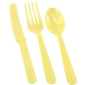   Amscan Light Yellow Forks, Spoons and Knives (8 each) 