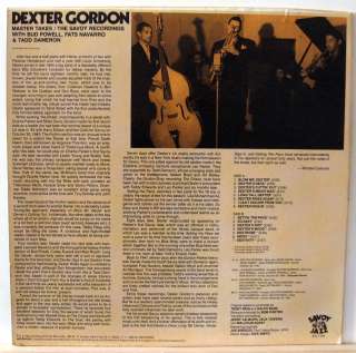 DEXTER GORDON Master Takes Savoy JAZZ LP NM  