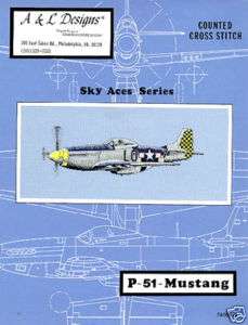 51 Mustang WWII Fight Airplane Cross Stitch Military  