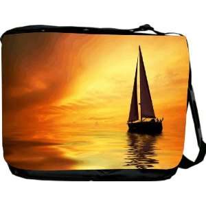  Rikki KnightTM Yacht at Sunset Messenger Bag   Book Bag 