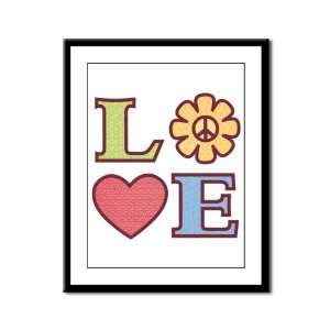   Print LOVE with Sunflower Peace Symbol and Heart 