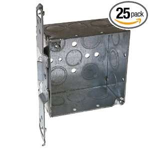   Knockouts, Wood/Metal Stud Bracket, Welded 4 Inch Square Box, 25 Pack