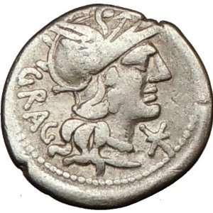  Roman Republic Gragulus 136BC Roma Jupiter Ancient Silver 