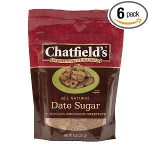 Chatfields Granulated Date Sugar, 8 Ounce Bags (Pack of 6)