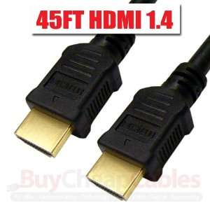  BuyCheapCables 45ft. HDMI to HDMI Cable Gold 24k V1.4 CL2 