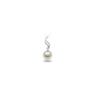  White South Sea Pearl & Diamond Infinity Pendant, 18k 
