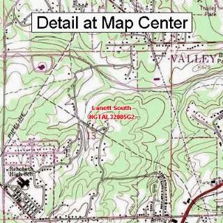   Topographic Quadrangle Map   Lanett South, Alabama (Folded/Waterproof