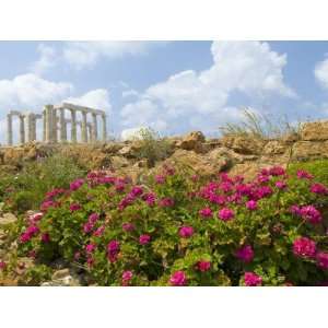  The Ruins of the Poseidon Temple at Cape Sounion Amd Pink 