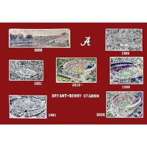 Alabama Painting   History of Bryant Denny Stadium  Sports 