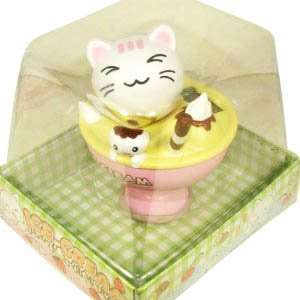  Solar Powered Bobble Head Happy Cat Kitty In The Ice Cream 
