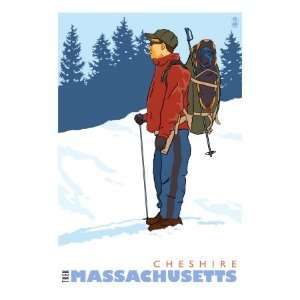  Snow Hiker, Cheshire, Massachusetts Premium Poster Print 