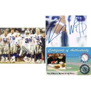  Roy Williams Signed Dallas Cowboys Action 16x20 Sports 