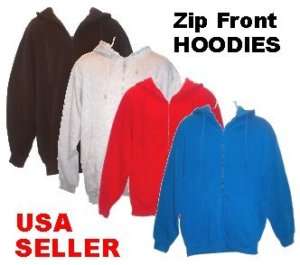 NWT Mens Zip Front Solid Color HOODIE Jacket L XL 2X 3X  