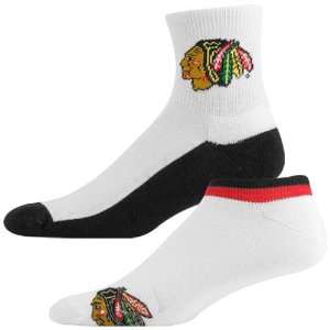  Chicago Blackhawks White Black Two Pack Socks Sports 