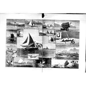   1883 FOREIGN MODES FISHING BOATS MULETA CHINA NORWAY