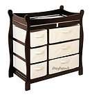 Espresso Sleigh Baby Infant Changing Table +Six Baskets