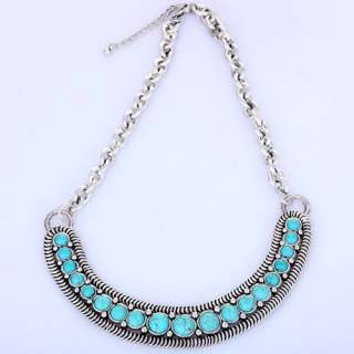 turquoise chain pendant tibet silver chaplet necklace  