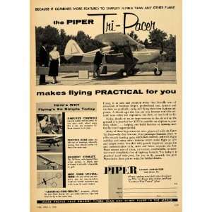 1956 Ad Piper Aircraft Corp. Tri Pacer Private Plane   Original Print 