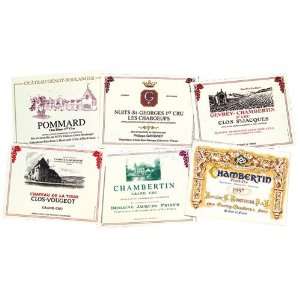  SCIP 4195 Burgundy Wine Label Plastic Placemats   Set Of 6 