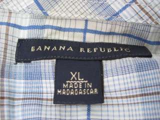 LOT 2 BANANA REPUBLIC Mens Snap Button Down Shirts SzXL  