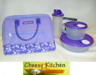 Tupperware 4pc Glamour Fashion Lunch Set Insulated Zipper Bag New 
