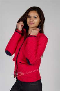 NEW WOMENS LADIES PADDED QUILTED JACKET COAT SIZE8,10,12,14 RED,RUST 